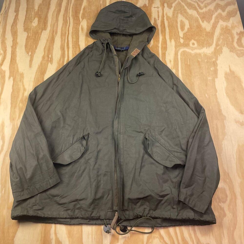 1980s Vintage Polo Ralph Lauren Army Mountain Parka Jacket – Green – Men’s L